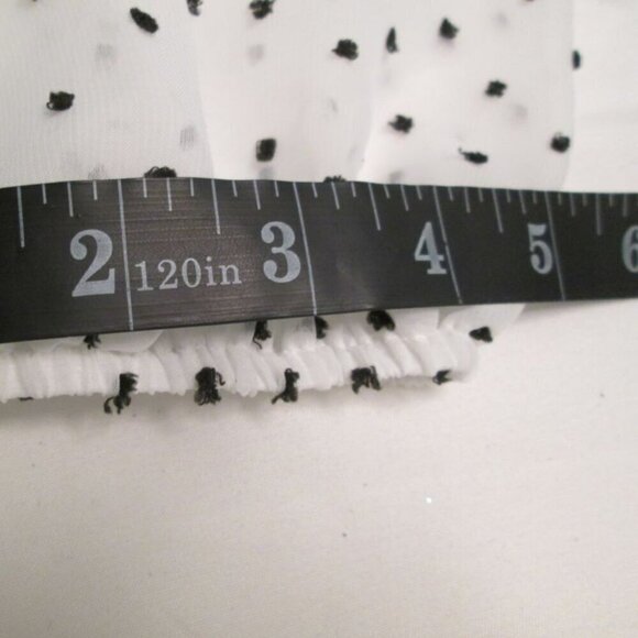 Beacon Apparel Peasant Long Sleeve V-Neck Blouse-White/Black-SP-NWT - Picture 14 of 16